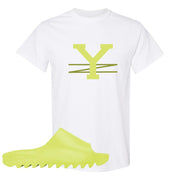 Glow Green Slides T Shirt | YZ, White