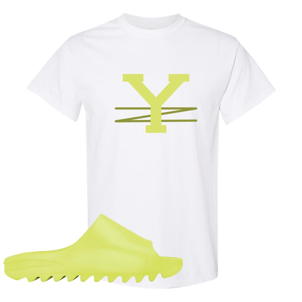 Glow Green Slides T Shirt | YZ, White