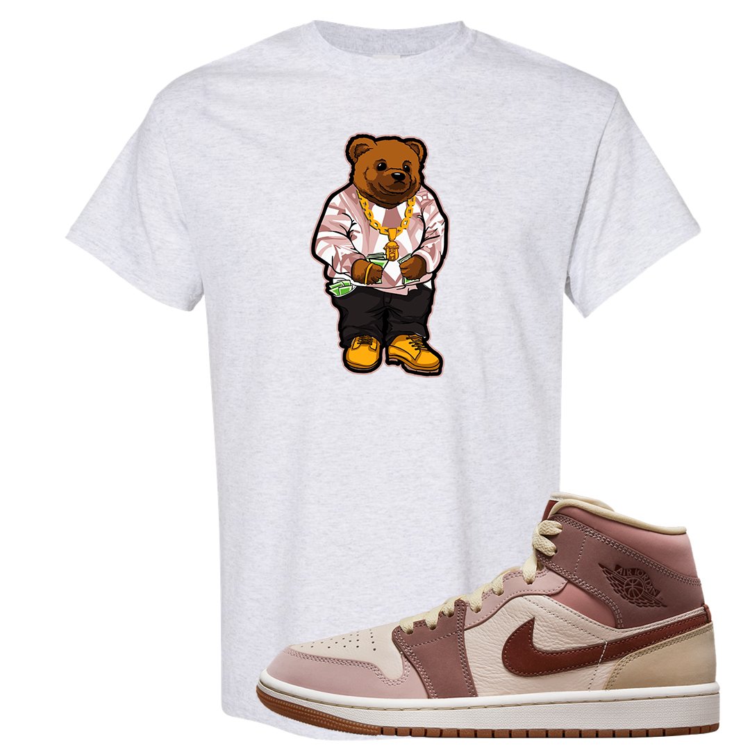 Pink Sand Mauve Mid 1s T Shirt | Sweater Bear, Ash