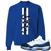 Snakeskin Low Blue 11s Crewneck Sweater | Coiled Snake, Royal Blue