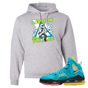 South Beach Christmas Bron 19s Hoodie | Caution High Voltage, Ash