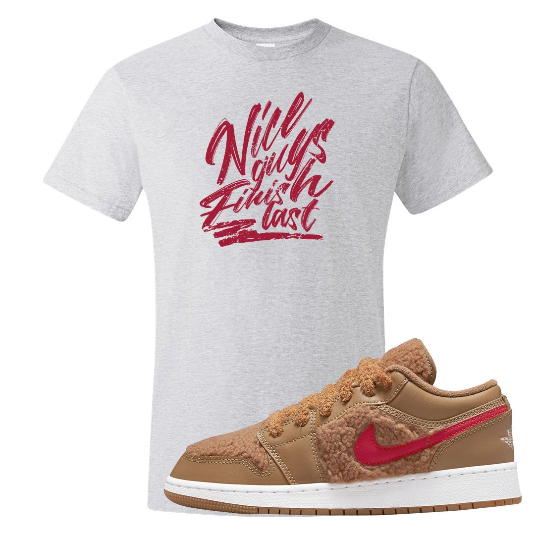 Teddy Bear Low 1s T Shirt | Nice Guys Finish Last, Ash