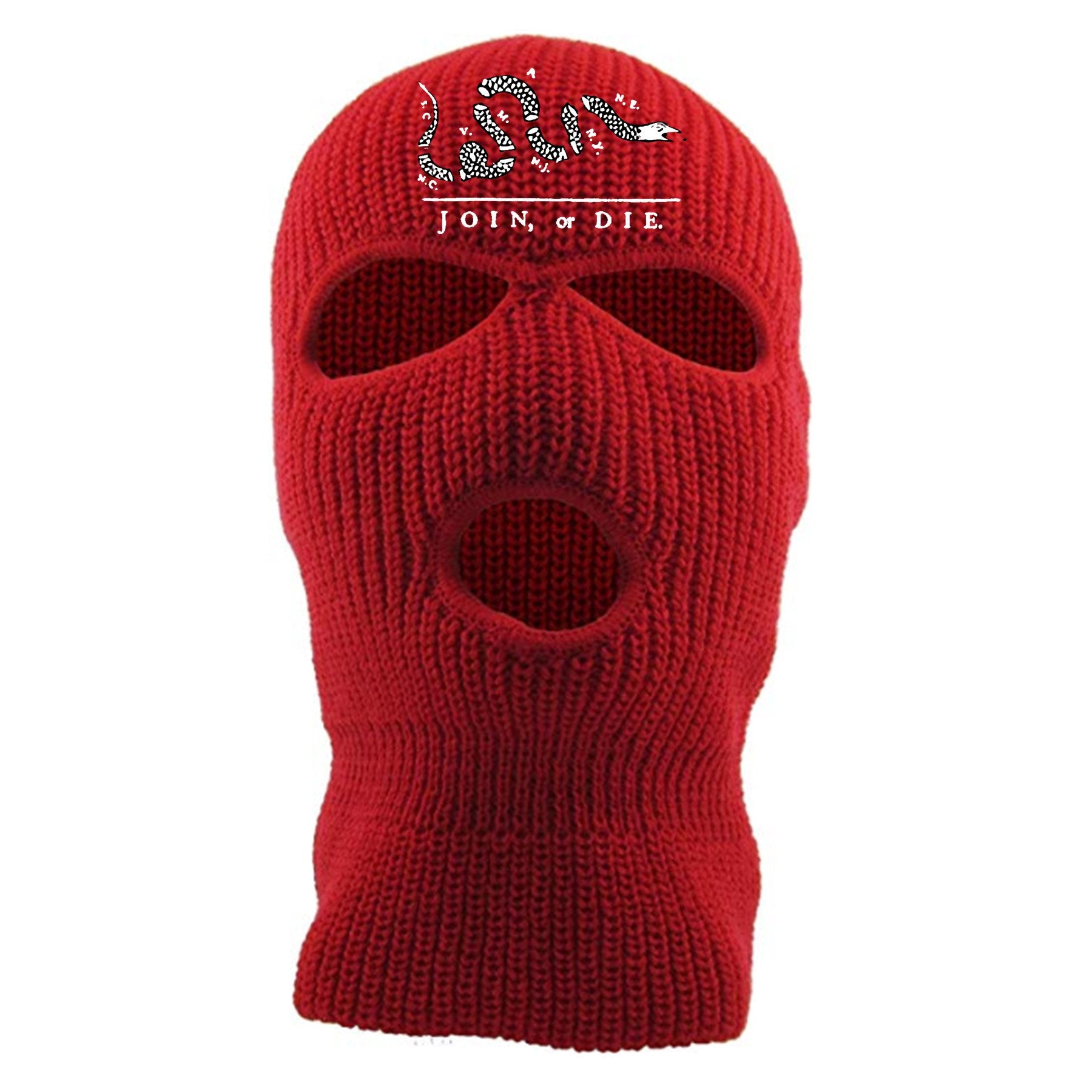 Join Or Die Snake Red 3 Hole Ski Mask