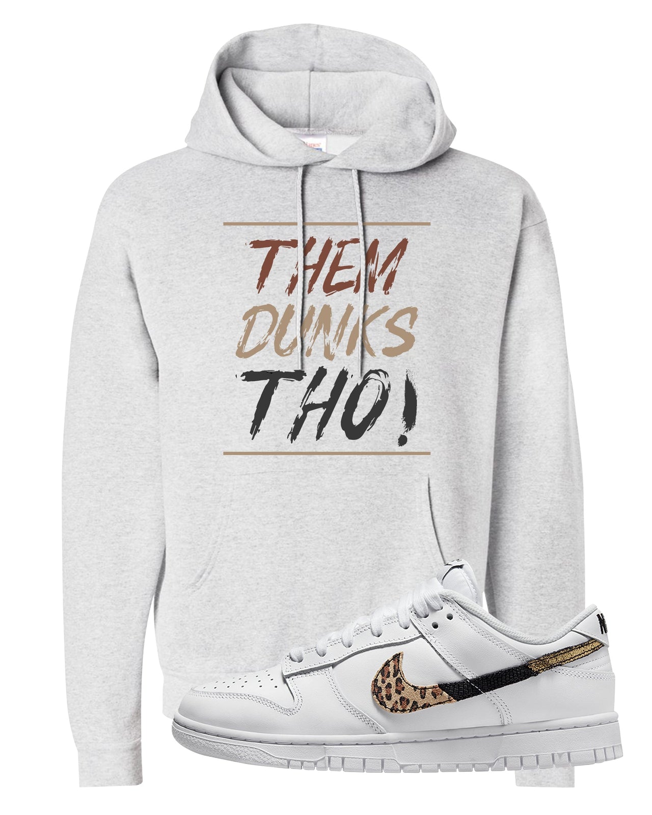 Primal White Leopard Low Dunks Hoodie | Them Dunks Tho, Ash