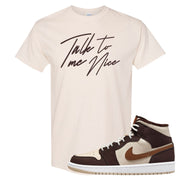 Brown Fleece Mid 1s T Shirt | Talk To Me Nice, Natural