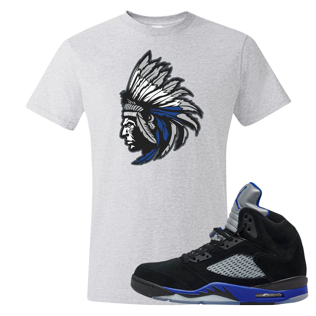 Racer Blue 5s T Shirt | Indian Chief, Ash