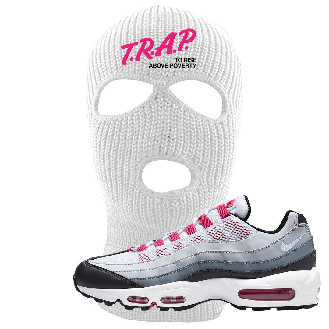 Next Nature Pink 95s Ski Mask | Trap To Rise Above Poverty, White