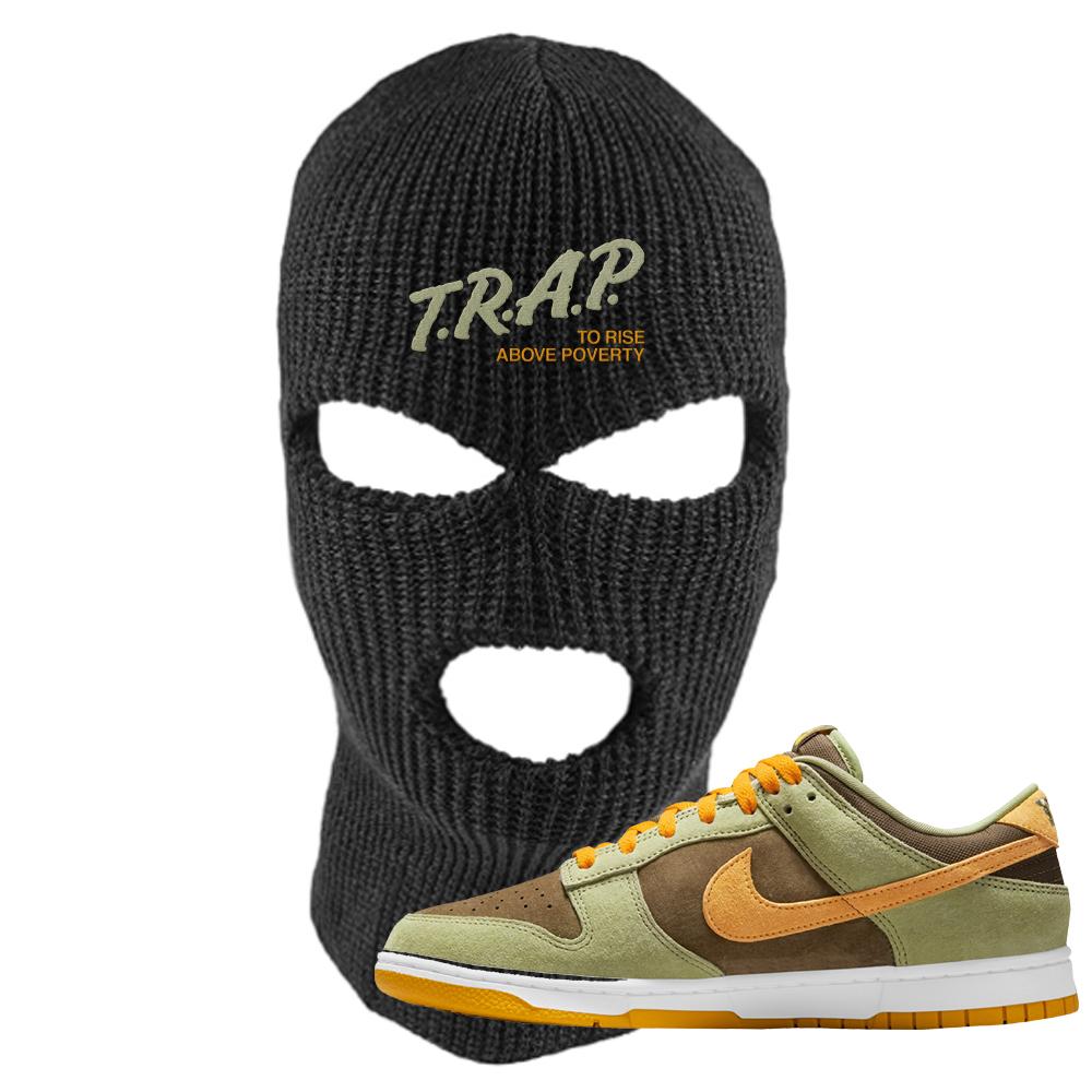 SB Dunk Low Dusty Olive Ski Mask | Trap To Rise Above Poverty, Black