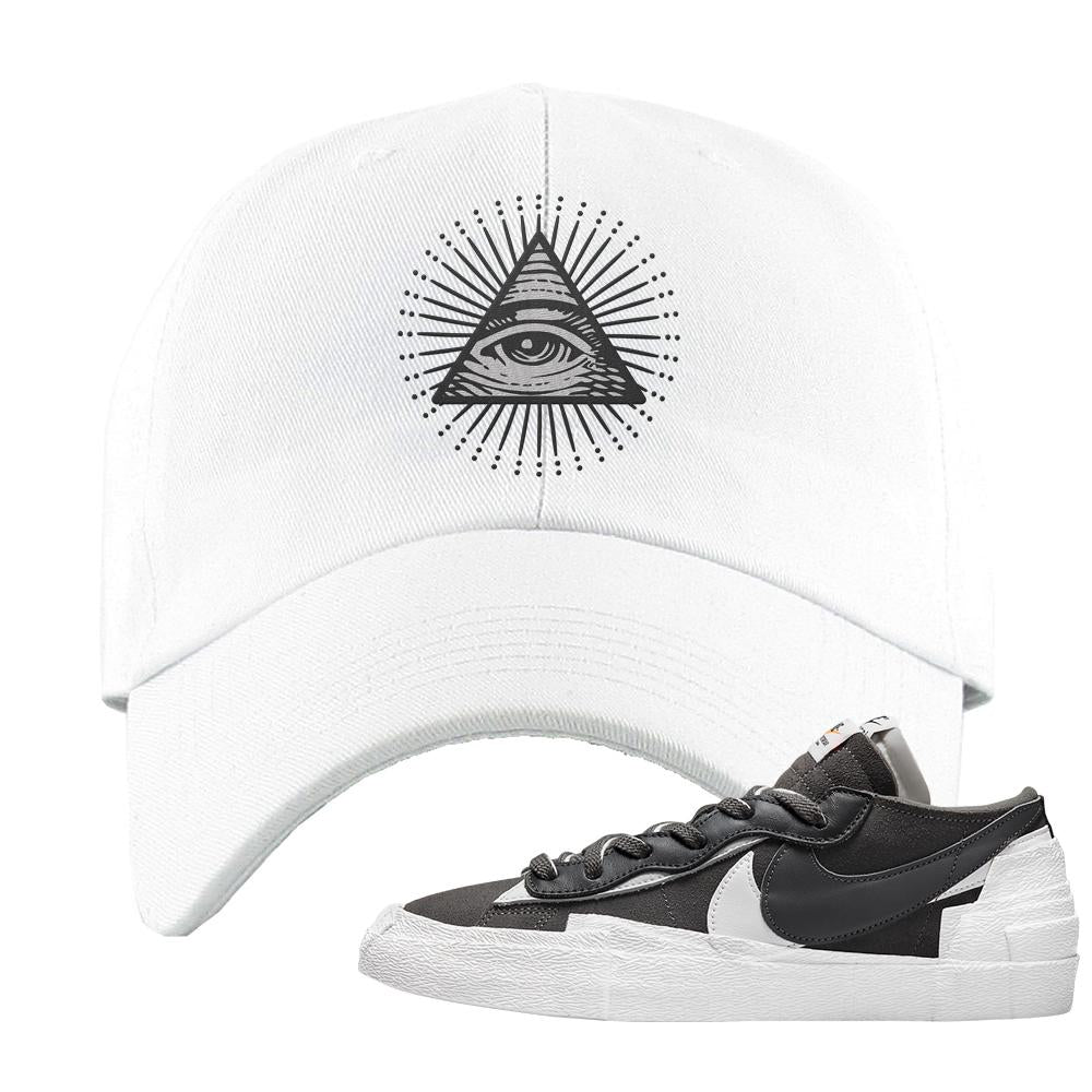 Iron Grey Low Blazers Dad Hat | All Seeing Eye, White