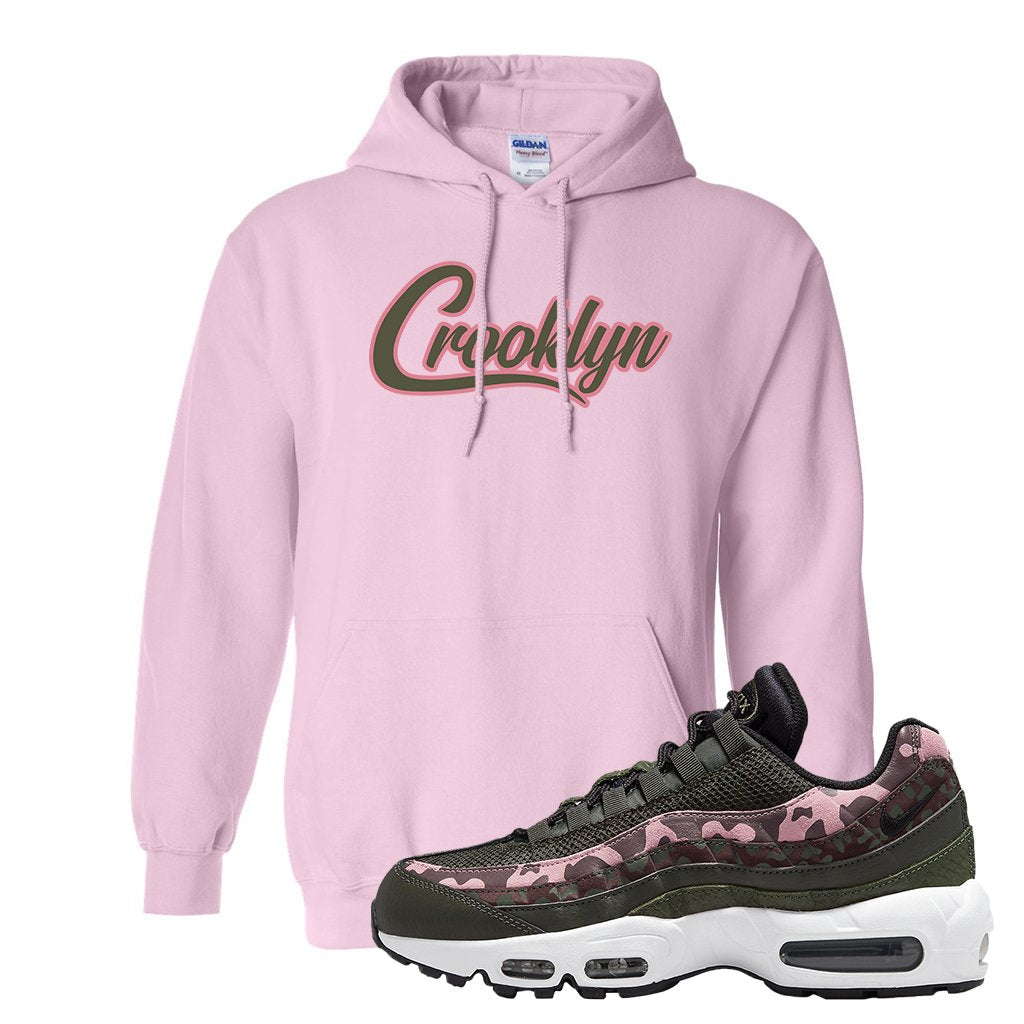 Olive Pink Camo 95s Hoodie | Crooklyn, Light Pink