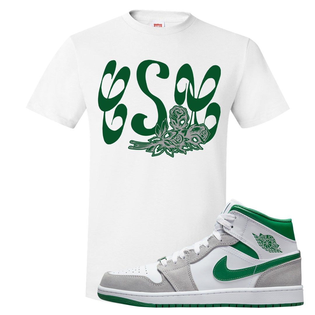 Light Smoke Pine Green Mid 1s T Shirt | Certified Sneakerhead, White