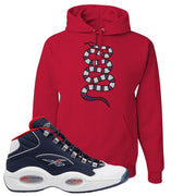 USA Mid Questions Hoodie | Coiled Snake, Red