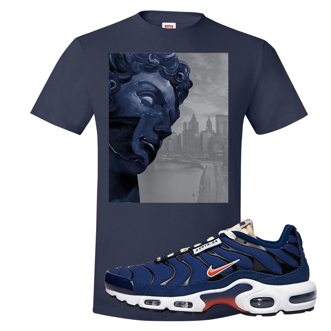 Obsidian AMRC Pluses T Shirt | Miguel, Navy Blue