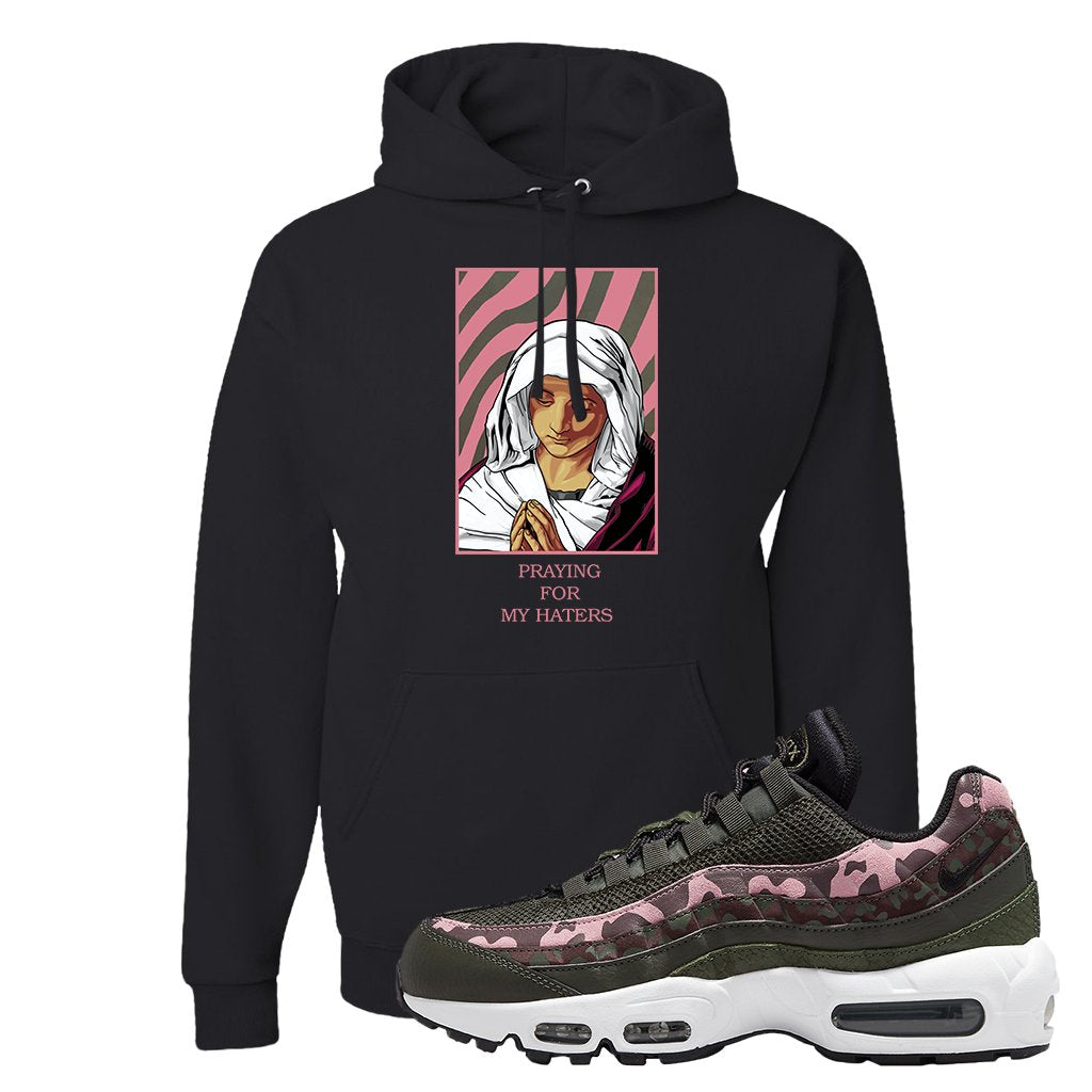 Olive Pink Camo 95s Hoodie | God Told Me, Black