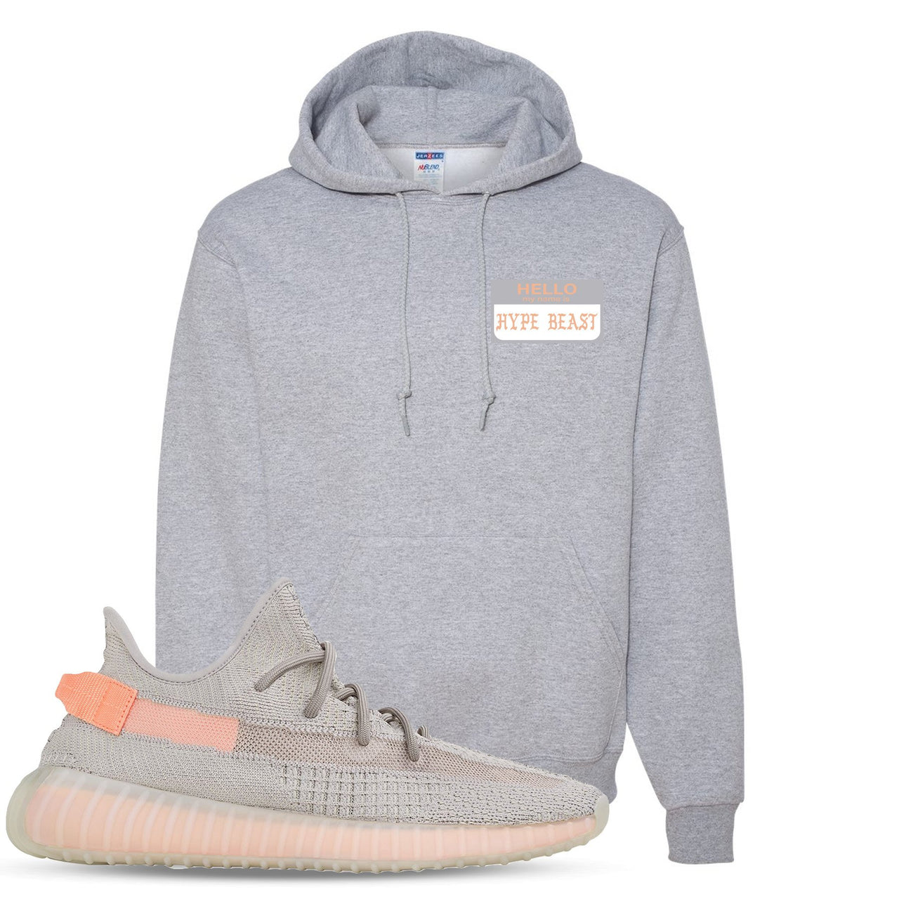 True Form v2 350s Hoodie | Hello My Name Is Hype Beast Pablo, Heathered Light Gray