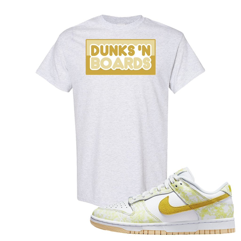 Yellow Strike Low Dunks T Shirt | Dunks N Boards, Ash