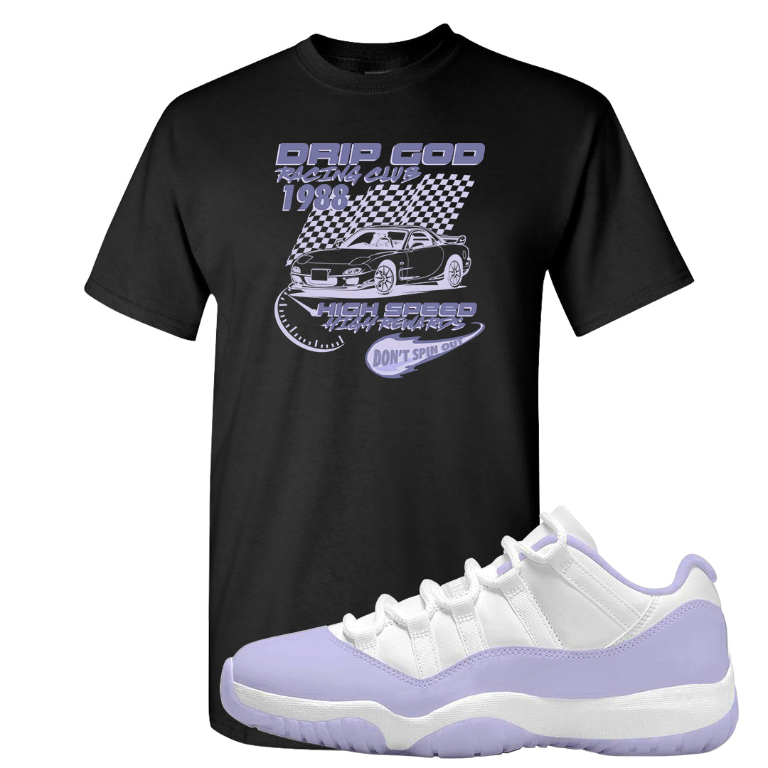 Pure Violet Low 11s T Shirt | Drip God Racing Club, Black
