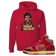 Acid Wash Red 1985 High Dunks Hoodie | Escobar Illustration, Red