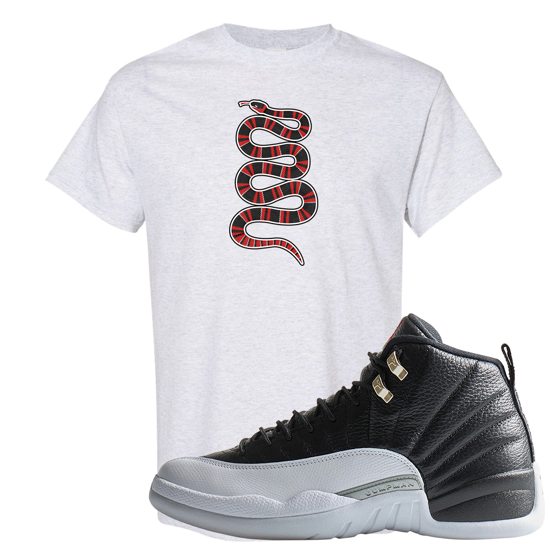 Playoff 12s T Shirt | Coiled Snake, Ash