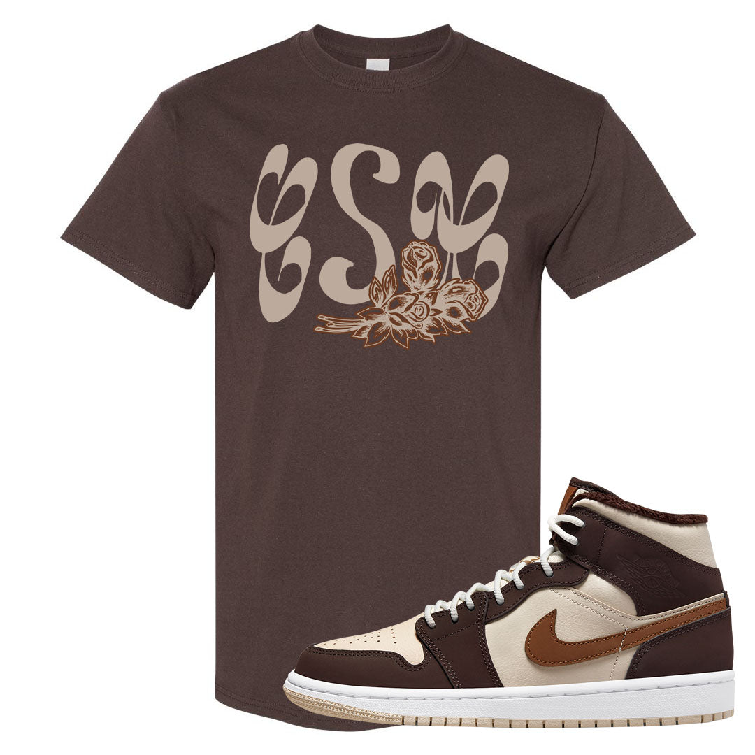 Brown Fleece Mid 1s T Shirt | Certified Sneakerhead, Chocolate