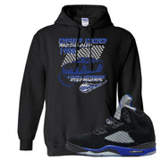 Racer Blue 5s Hoodie | Drip God Racing Club, Black