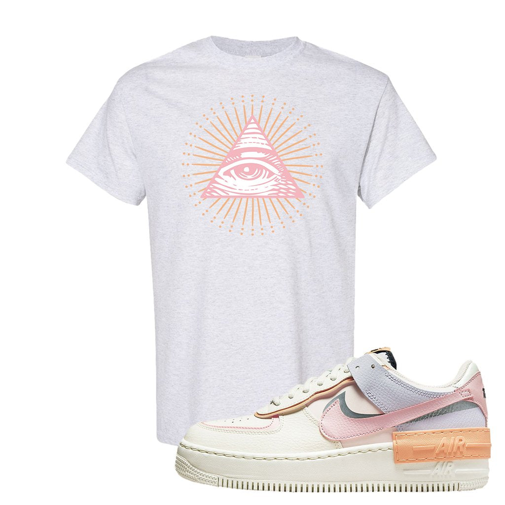 Sail Pink Glaze Orange Chalk 1s T Shirt | All Seeing Eye, Ash