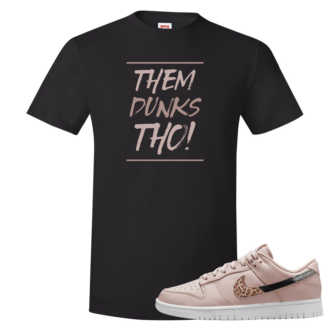 Primal Dusty Pink Leopard Low Dunks T Shirt | Them Dunks Tho, Black