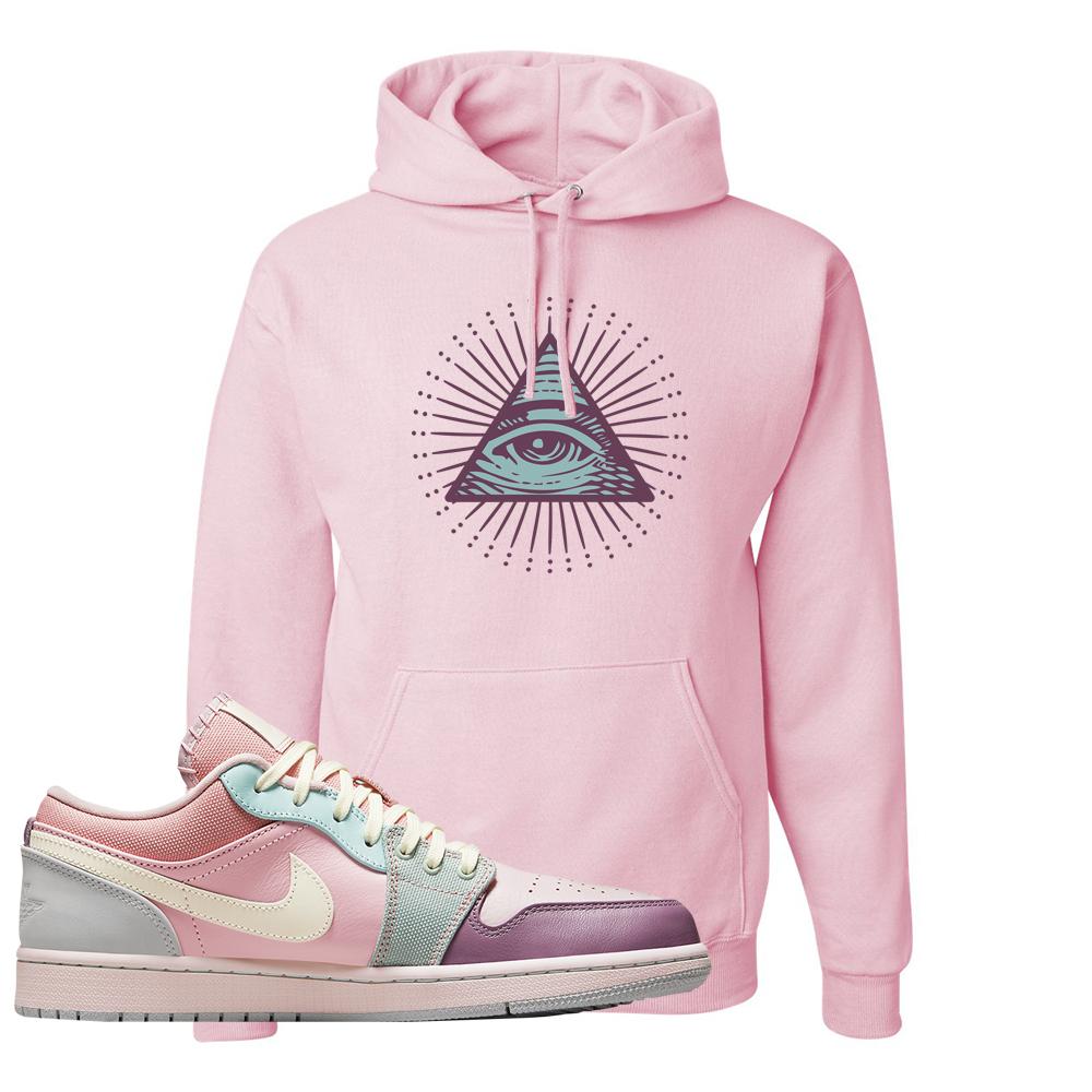 Air Jordan 1 Low Pastel Hoodie | All Seeing Eye, Light Pink