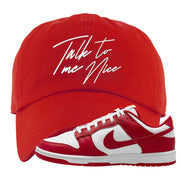 Red White Yellow Low Dunks Dad Hat | Talk To Me Nice, Red