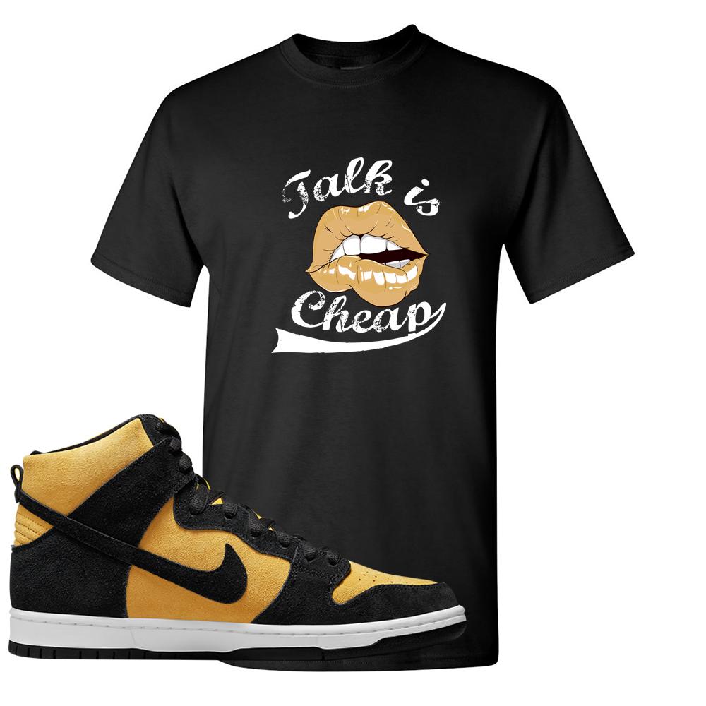 Reverse Goldenrod High Dunks T Shirt | Talk Is Cheap, Black