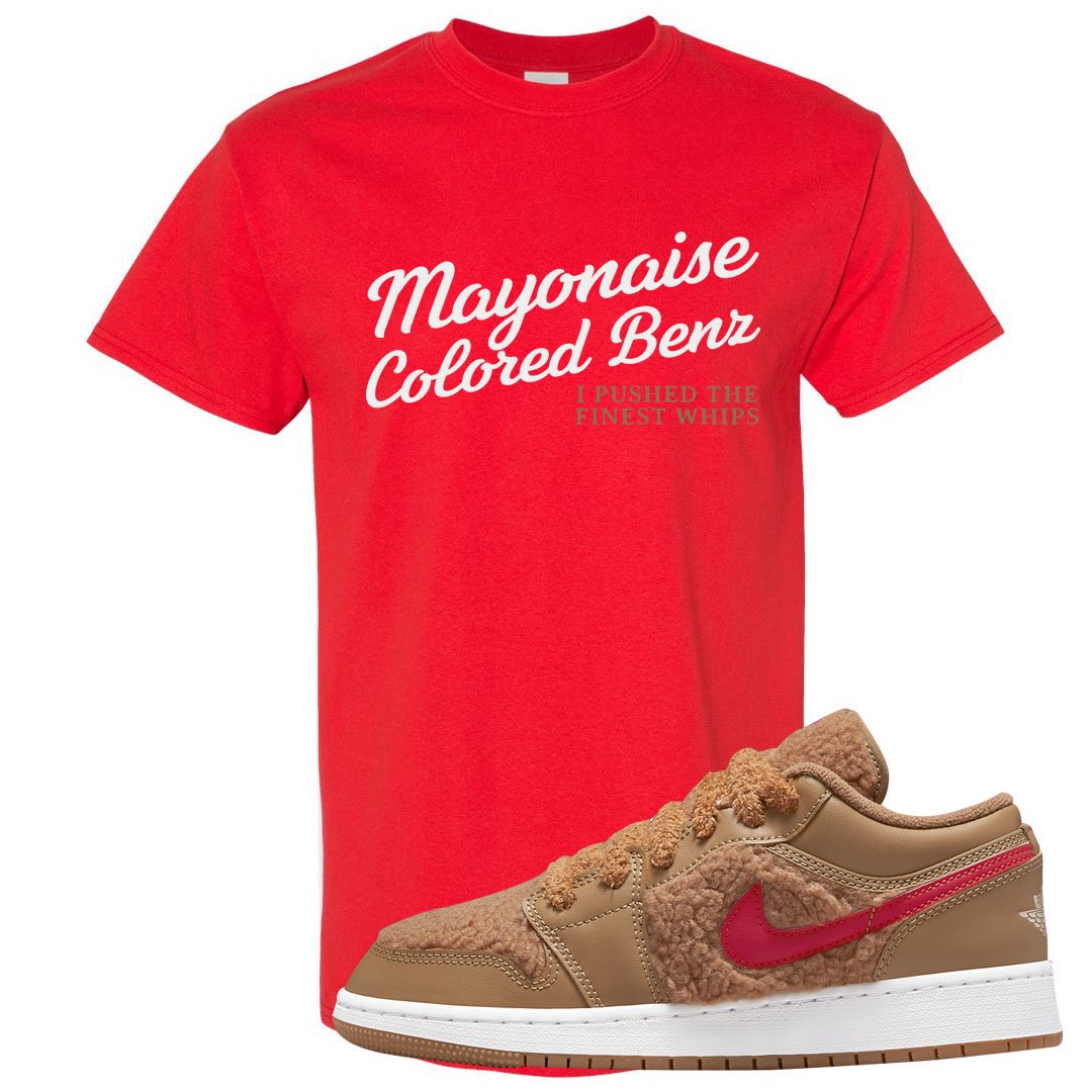 Teddy Bear Low 1s T Shirt | Mayonaise Colored Benz, Red