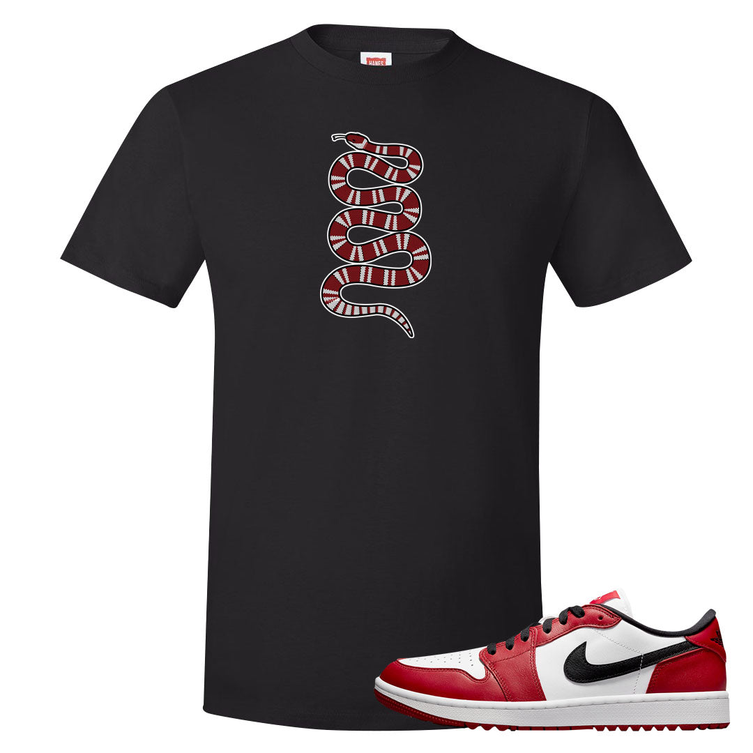 Chicago Golf Low 1s T Shirt | Coiled Snake, Black