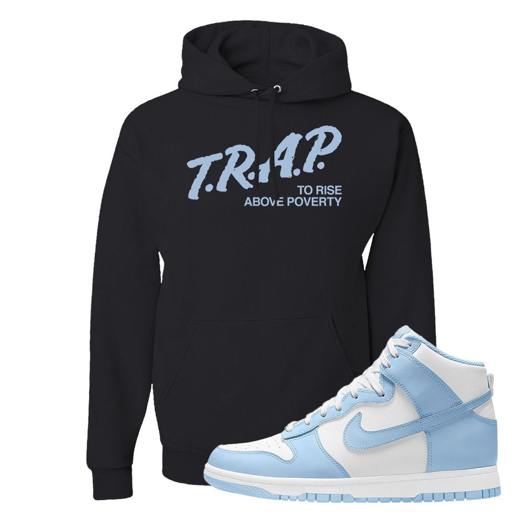 Aluminum High Dunks Hoodie | Trap To Rise Above Poverty, Black