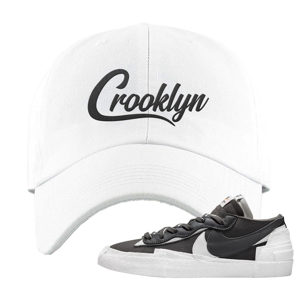 Iron Grey Low Blazers Dad Hat | Crooklyn, White