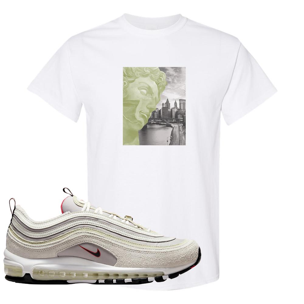 First Use Suede 97s T Shirt | Miguel, White