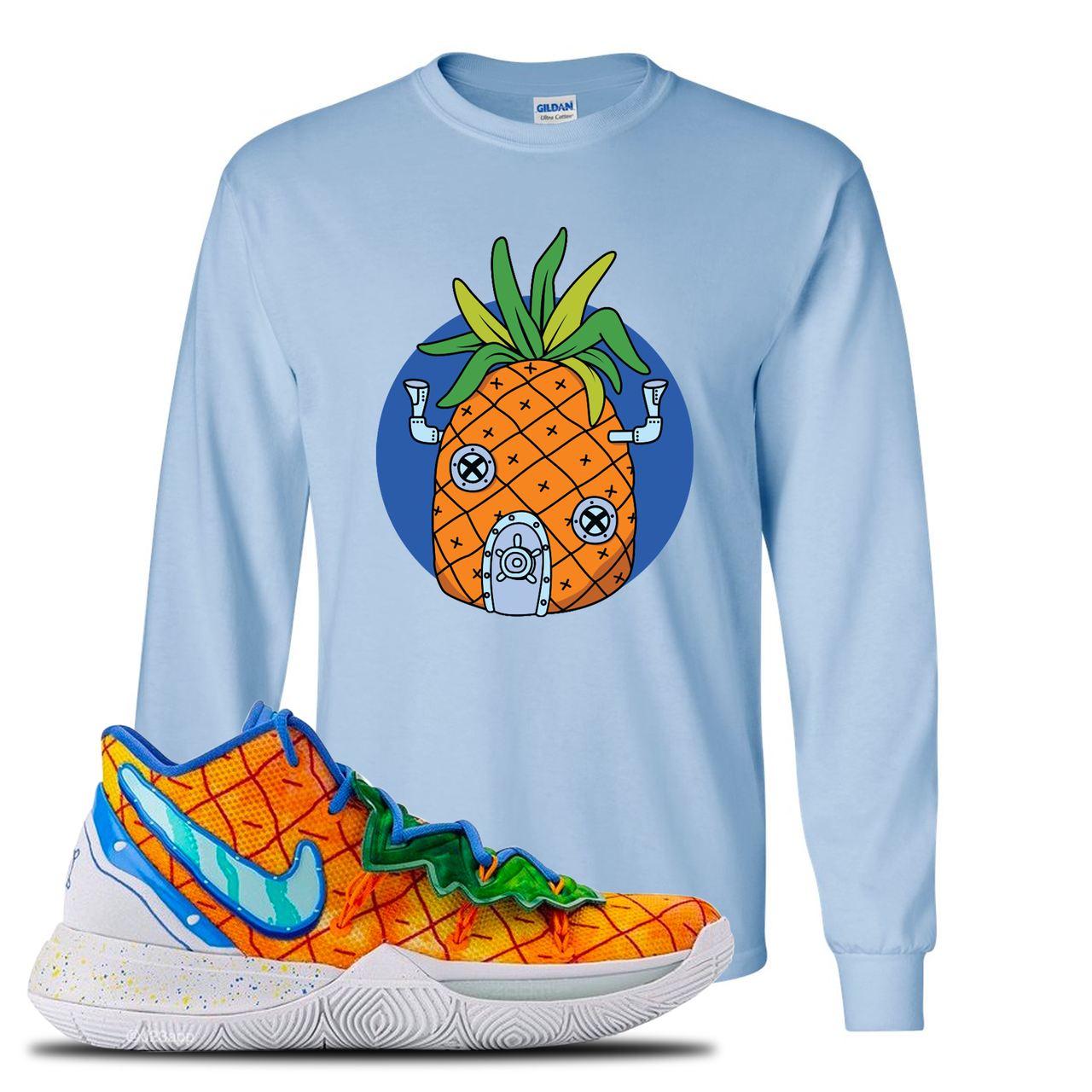 Kyrie 5 Pineapple House Pineapple House Light Blue Sneaker Hook Up Longsleeve T-Shirt