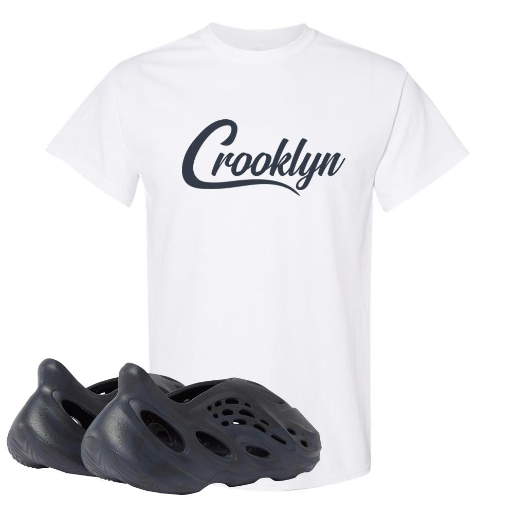 Yeezy Foam Runner Mineral Blue T Shirt | Crooklyn, White