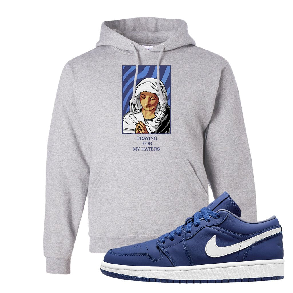 WMNS Dusty Blue Low 1s Hoodie | God Told Me, Ash