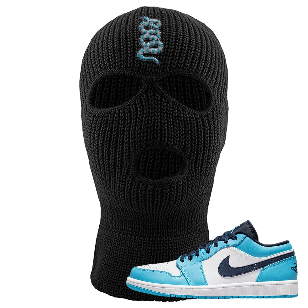 Air Jordan 1 Low UNC Ski Mask | Coiled Snake, Black