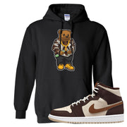 Brown Fleece Mid 1s Hoodie | Sweater Bear, Black