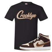 Brown Fleece Mid 1s T Shirt | Crooklyn, Black