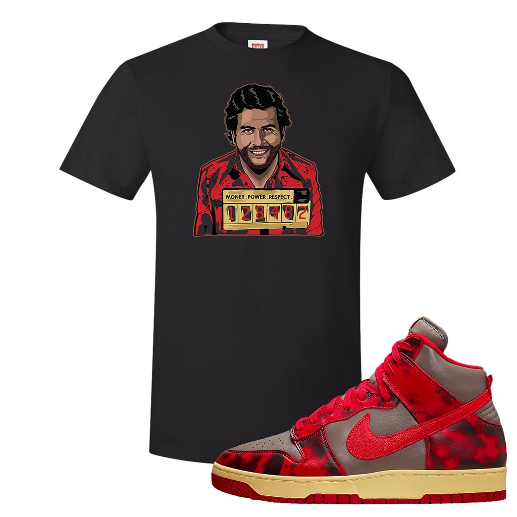 Acid Wash Red 1985 High Dunks T Shirt | Escobar Illustration, Black