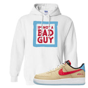 Satellite AF 1s Hoodie | I'm Not A Bad Guy, White