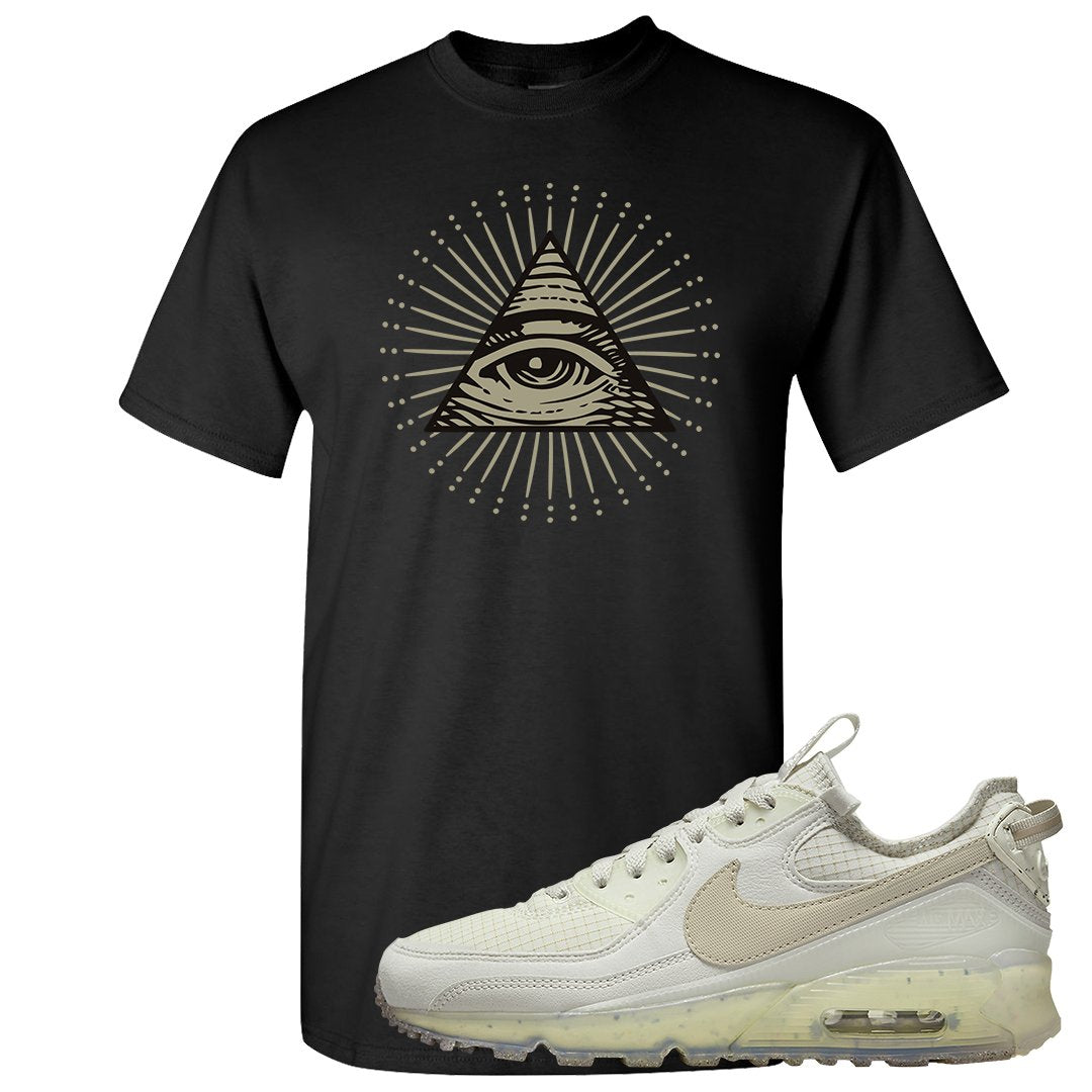 Terrascape Light Bone 90s T Shirt | All Seeing Eye, Black