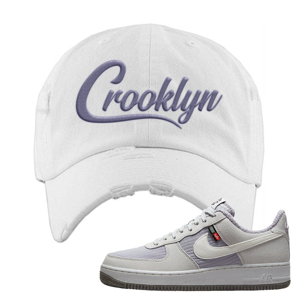 Toasty Low 1s Distressed Dad Hat | Crooklyn, White