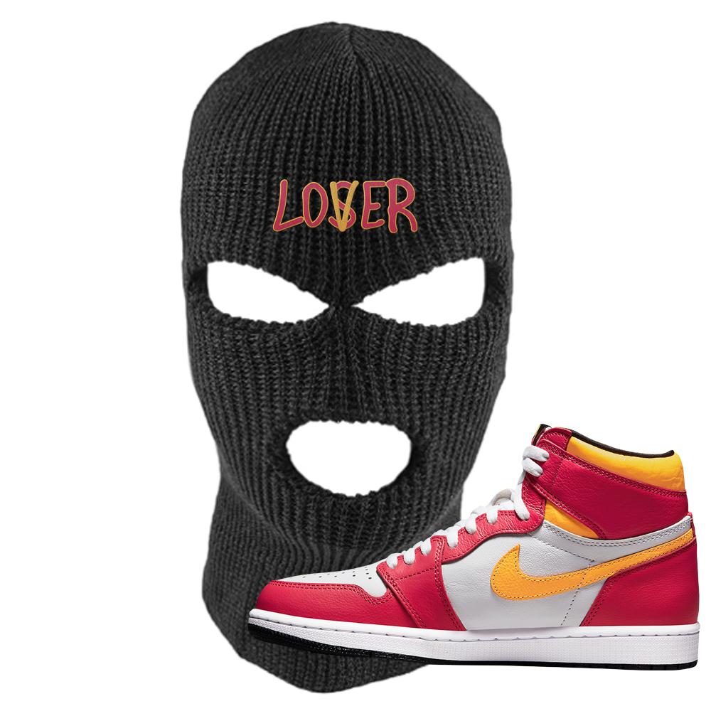 Air Jordan 1 Light Fusion Red Ski Mask | Lover, Black