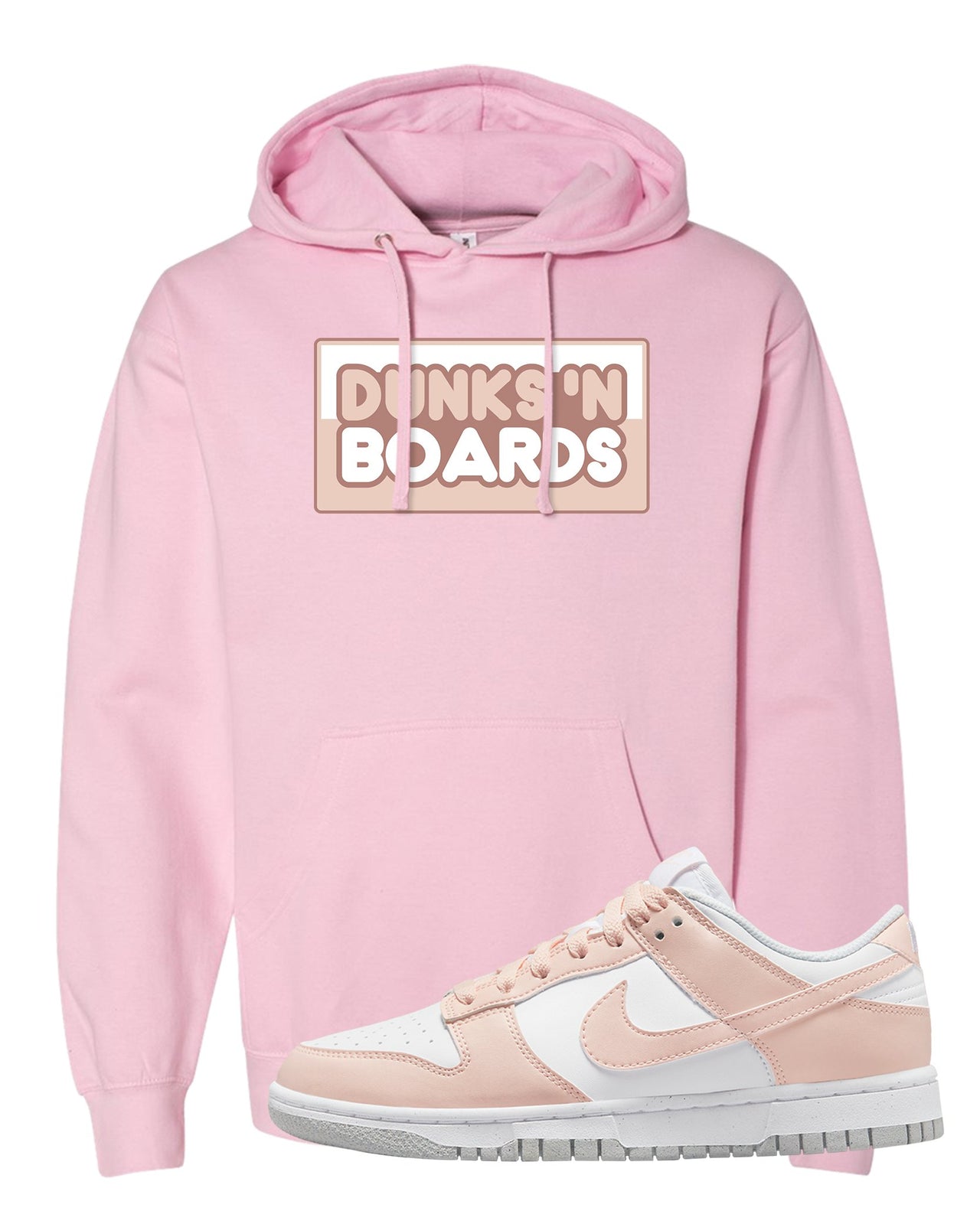 Next Nature Pale Citrus Low Dunks Hoodie | Dunks N Boards, Light Pink