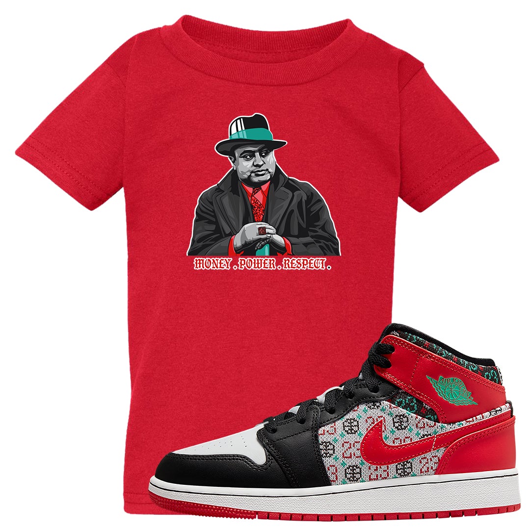 Ugly Sweater GS Mid 1s Kid's T Shirt | Capone Illustration, Red