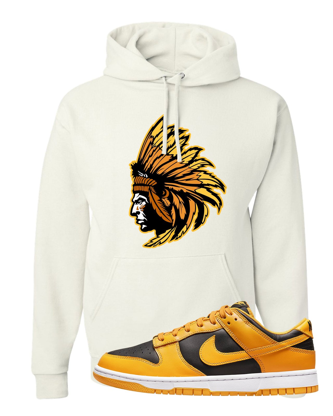 Goldenrod Low Dunks Hoodie | Indian Chief, White