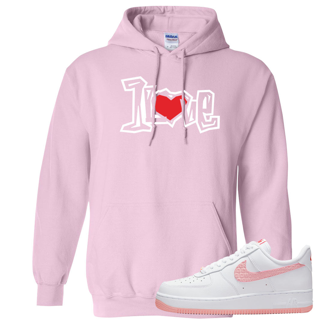Valentine's Day 2022 AF1s Hoodie | 1 Love, Light Pink
